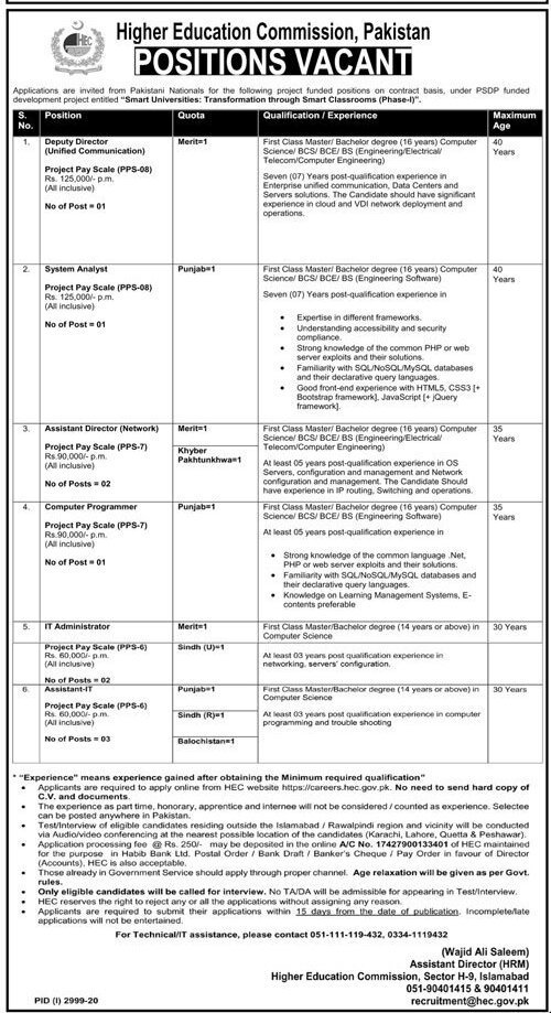 Higher Education Commission Jobs 2020
